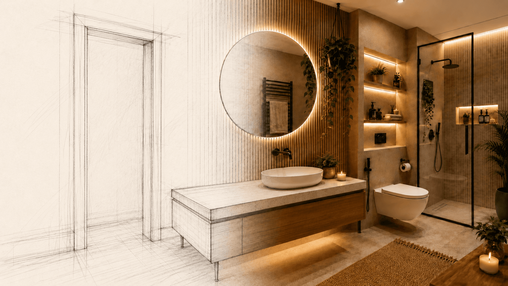 Rénovation de salle de bain, du croquis à la réalisation